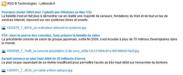 Article spécial: Un fil RSS