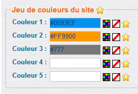 Jeu de couleurs prédéfini